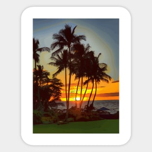 Sunset over the ocean in Maui Hawaii Sticker